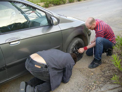 flat tire in south lebanon